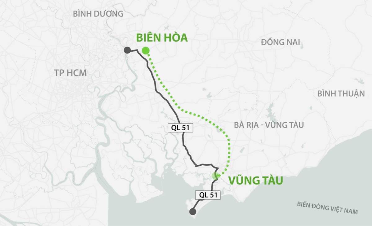 Đầu tư xây dựng đường bộ cao tốc Biên Hòa - Vũng Tàu.