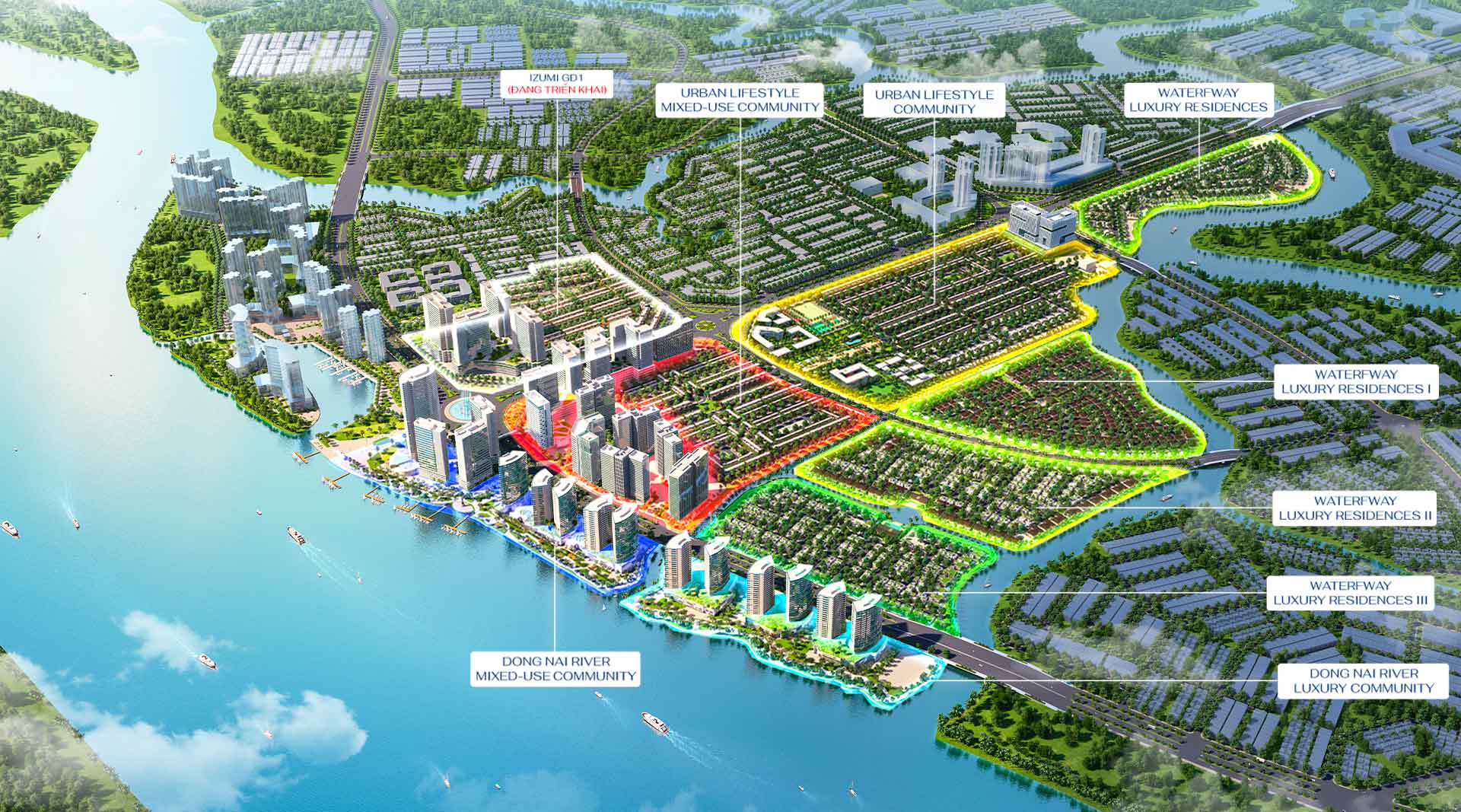Mặt bằng quy hoạch dự án khu đô thị Izumi City Nam Long