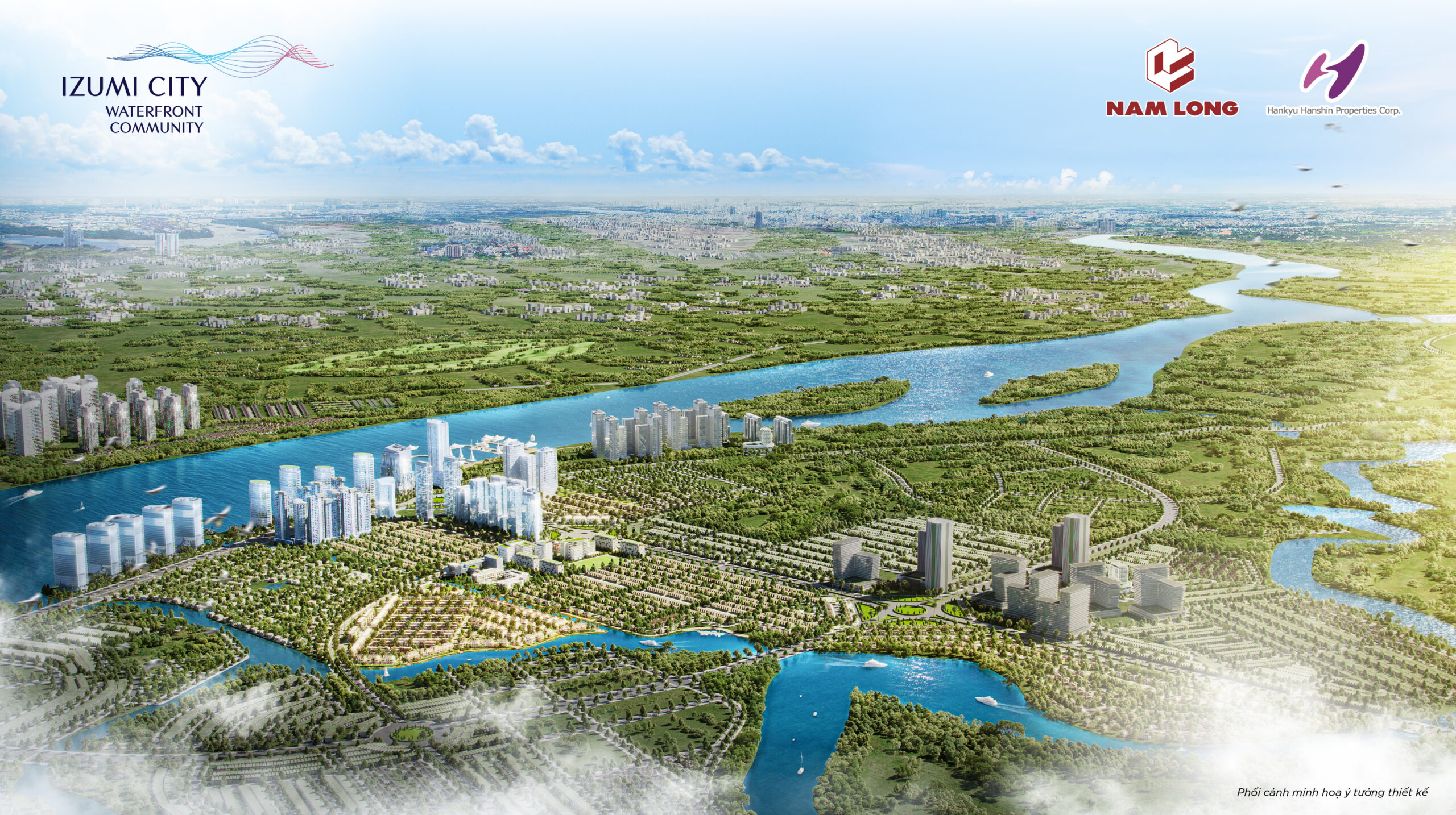 Phối cảnh tổng quan dự án ven sông Izumi City Đồng Nai.
