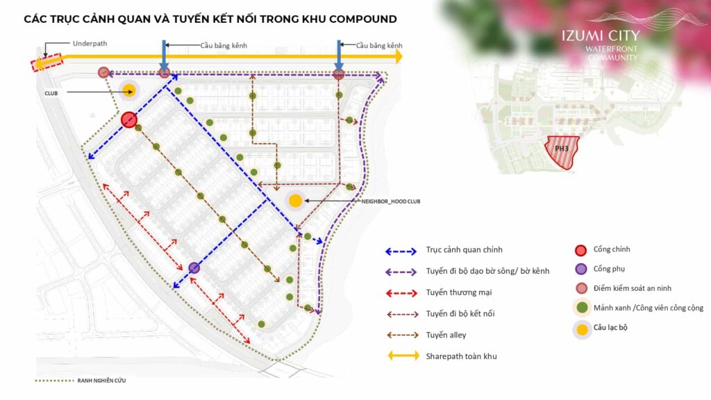 Trục cảnh quan và kết nối compound Izumi Canaria