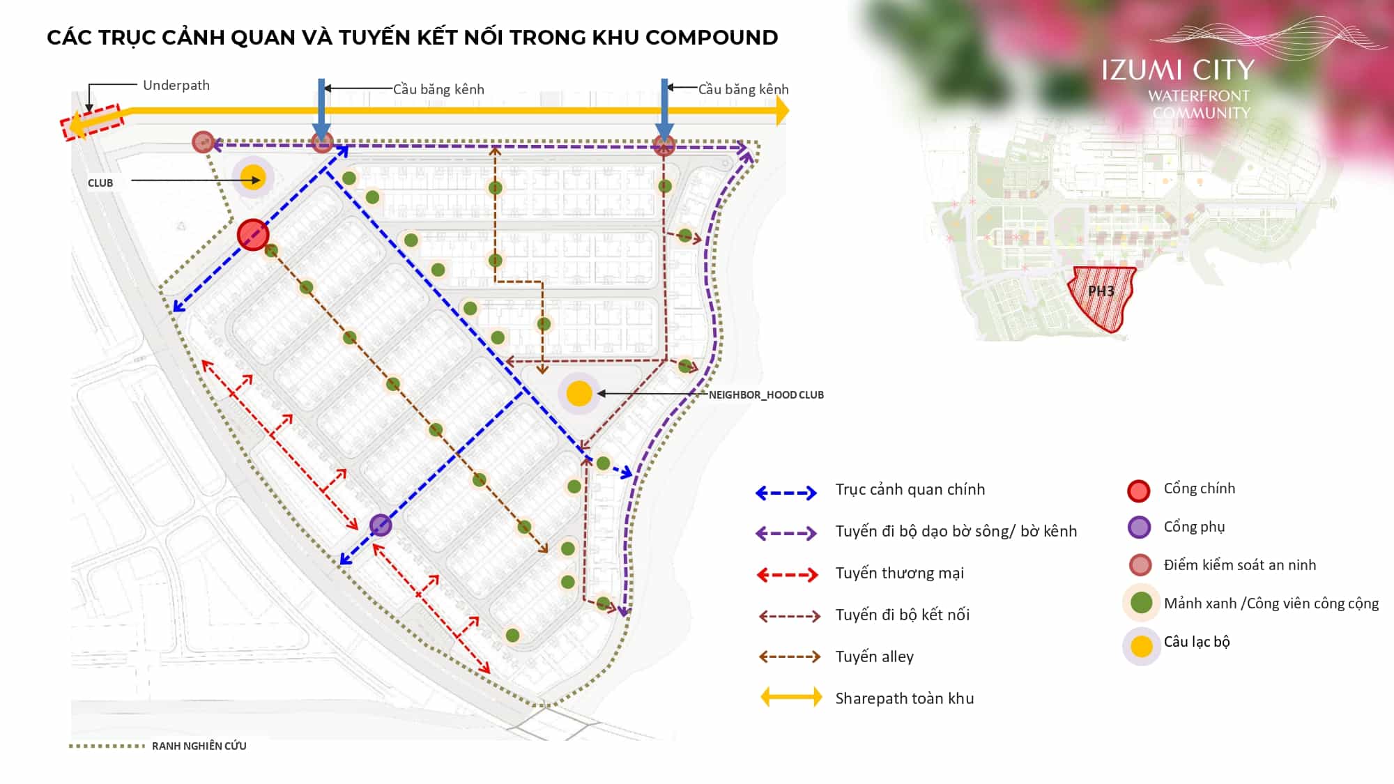 Trục cảnh quan và kết nối Compound Canaria Izumi